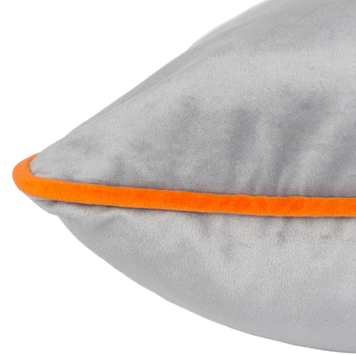 Plain Grey Cushions - Meridian Velvet Cushion Cover Grey/Clementine Paoletti
