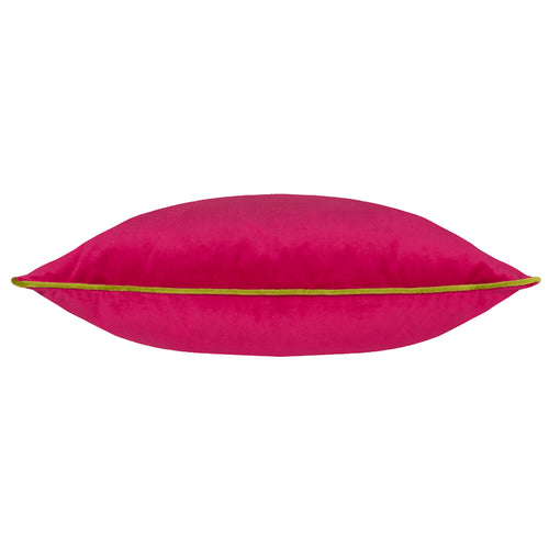 Plain Pink Cushions - Meridian Velvet Cushion Cover Hot Pink/Lime Paoletti