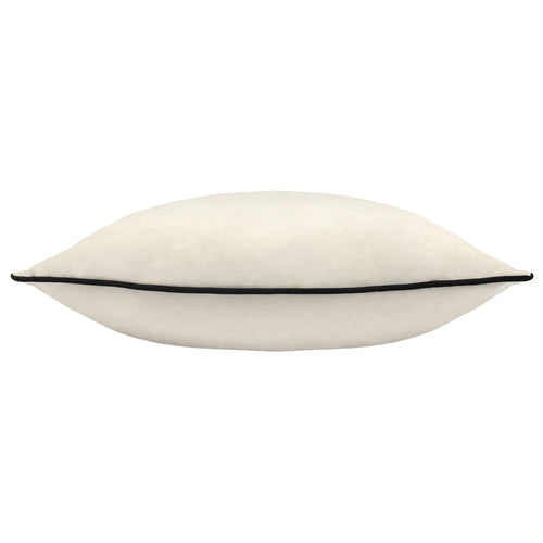 Plain Cream Cushions - Meridian Velvet Cushion Cover Ivory/Black Paoletti