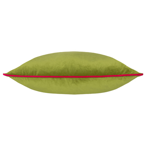 Plain Green Cushions - Meridian Velvet Cushion Cover Lime/Hot Pink Paoletti