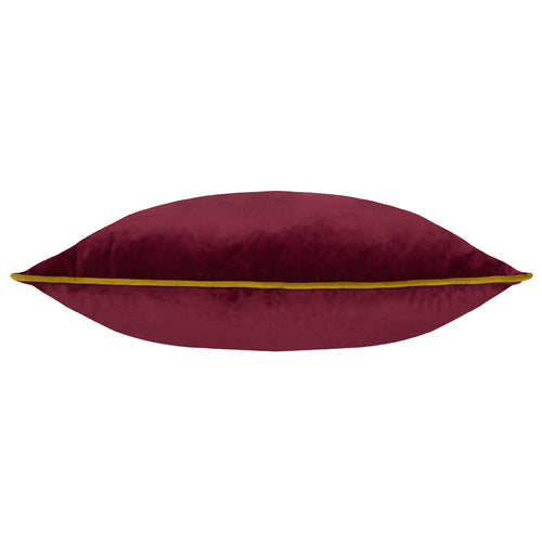 Plain Red Cushions - Meridian Velvet Cushion Cover Maroon/Moss Paoletti