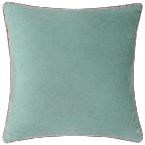 Plain Blue Cushions - Meridian Velvet Cushion Cover Mineral/Blush Paoletti