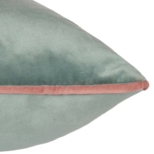 Plain Blue Cushions - Meridian Velvet Cushion Cover Mineral/Blush Paoletti