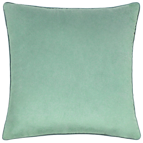 Plain Blue Cushions - Meridian Velvet Cushion Cover Mineral/Teal Paoletti