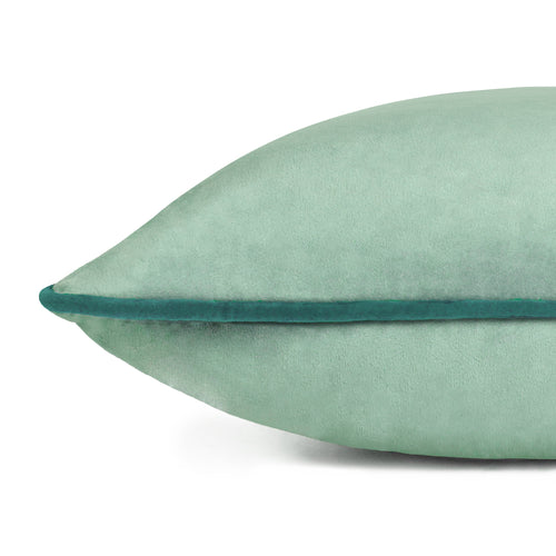 Plain Blue Cushions - Meridian Velvet Cushion Cover Mineral/Teal Paoletti