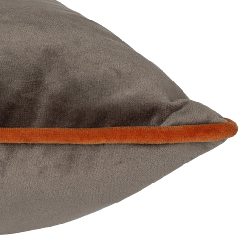 Plain Brown Cushions - Meridian Velvet Cushion Cover Mocha/Pumpkin Paoletti