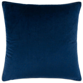 Paoletti Meridian Velvet Cushion Cover in Navy/Silver