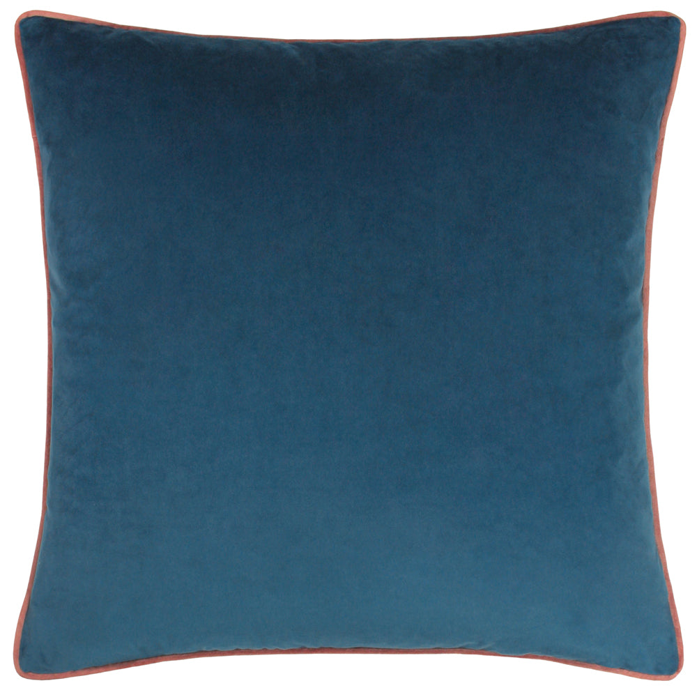 Meridian Blue Velvet Cushion Cover Petrol Blush Cushions Paoletti furn