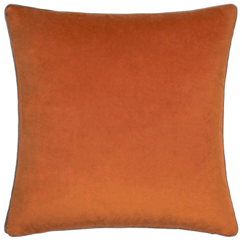 Plain Orange Cushions - Meridian Velvet Cushion Cover Pumpkin/Mocha Paoletti