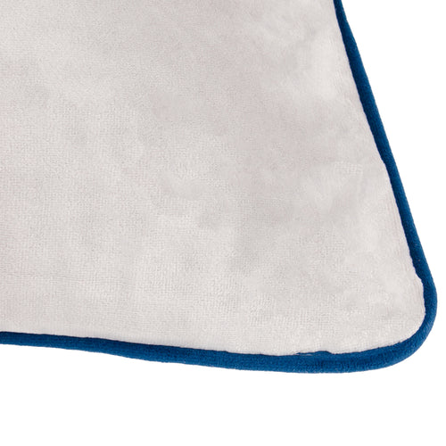 Plain Grey Cushions - Meridian Velvet Cushion Cover Silver/Navy Paoletti