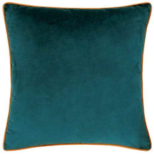 Plain Blue Cushions - Meridian Velvet Cushion Cover Teal/Tiger Paoletti