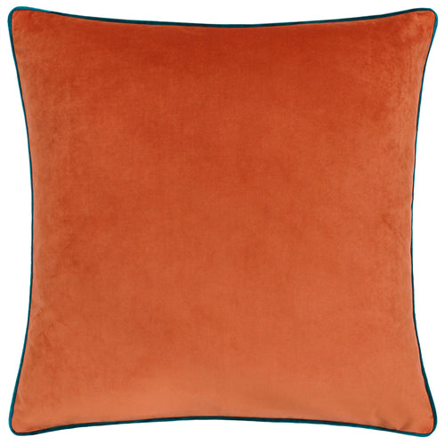 Plain Orange Cushions - Meridian Velvet Cushion Cover Tiger/Teal Paoletti