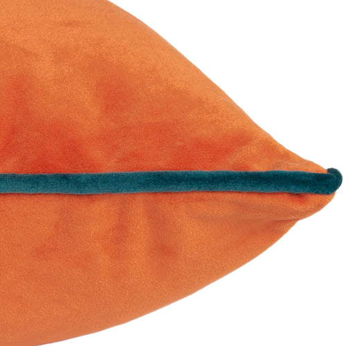 Plain Orange Cushions - Meridian Velvet Cushion Cover Tiger/Teal Paoletti