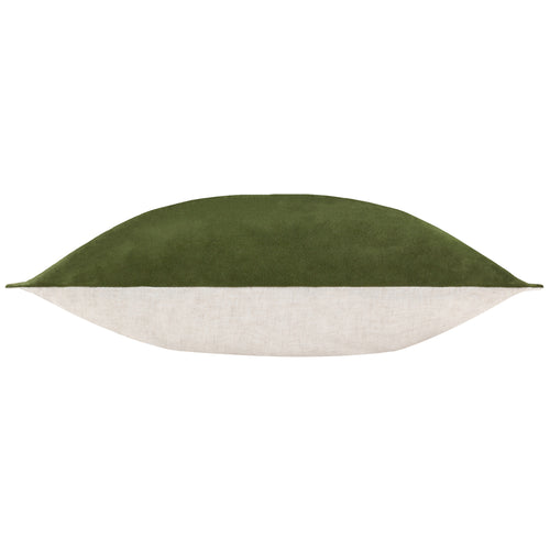 Plain Green Cushions - Merton Rectangular Velvet Cushion Cover Olive Oil Yard