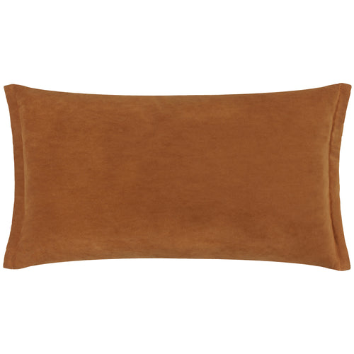 Plain Orange Cushions - Merton Rectangular Velvet Cushion Cover Pecan Yard