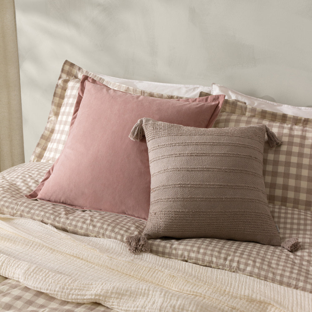 Merton Square Velvet Cushion Dusty Rose