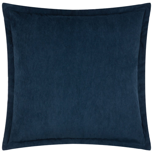 Plain Blue Cushions - Merton Square Velvet Cushion Cover Indigo Yard