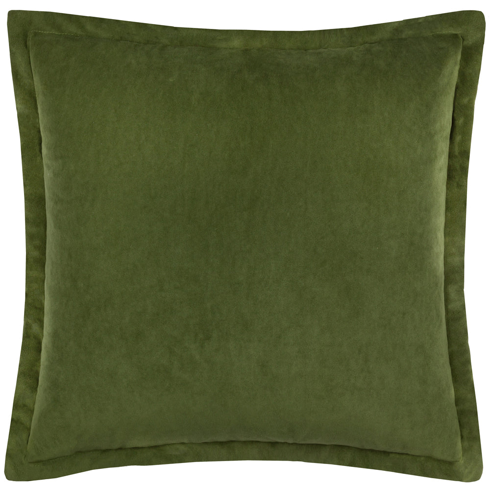 Merton Green Square Velvet Cushion Cover | Olive Oil Cushions