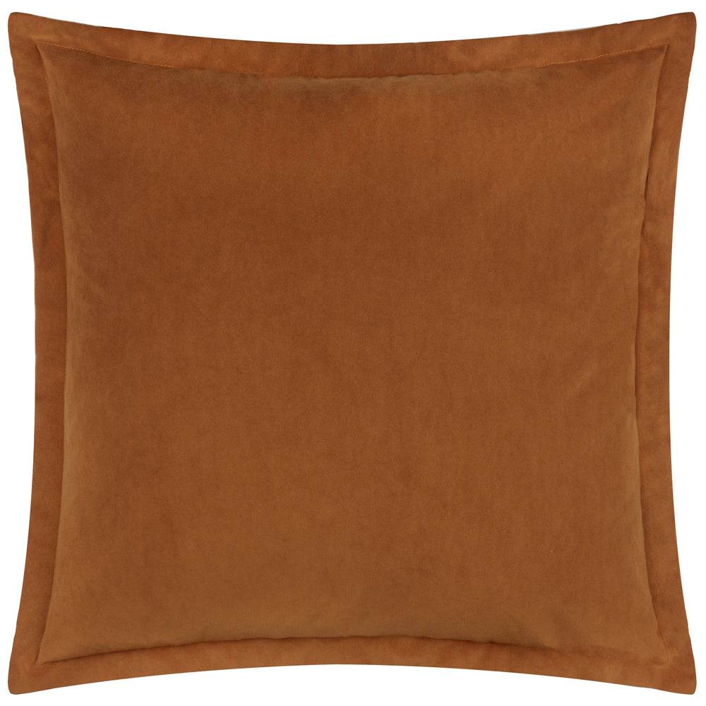 Merton Square Velvet Cushion Pecan