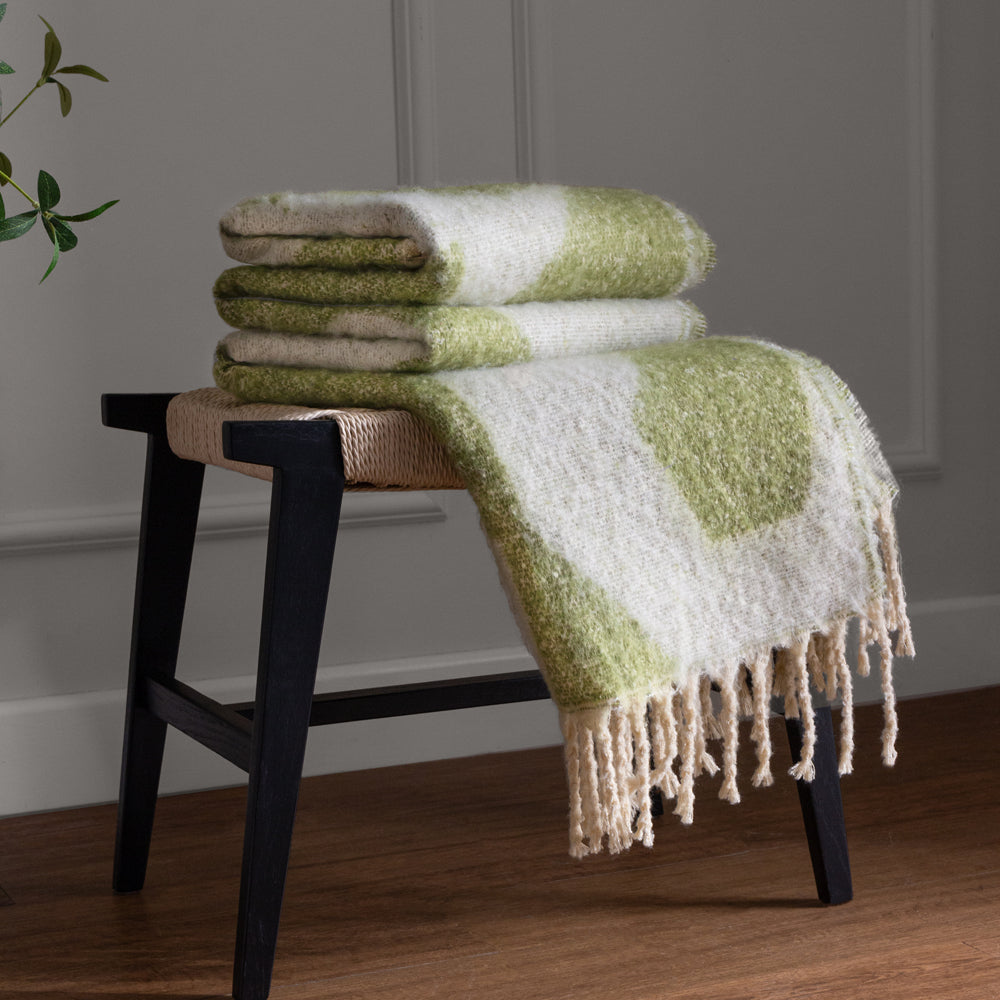 Abstract Green Throws - Meta  Throw Olive HÖEM