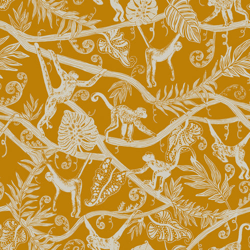 Jungle Gold M2M - Monkey Forest Gold Fabric Sample furn.
