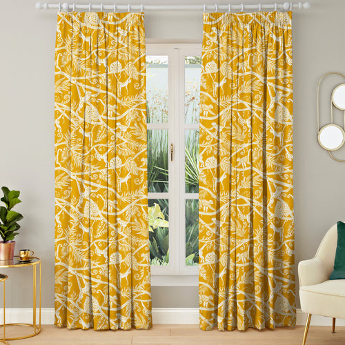 Jungle Gold M2M - Monkey Forest Gold Made to Measure Curtains furn.
