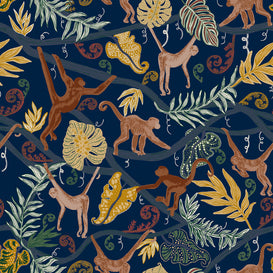 furn. Monkey Forest Navy Fabric Sample in Default