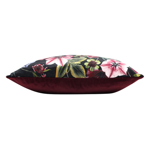 Plain Red Cushions - Midnight Garden Floral Square Cushion Cover Shiraz Evans Lichfield