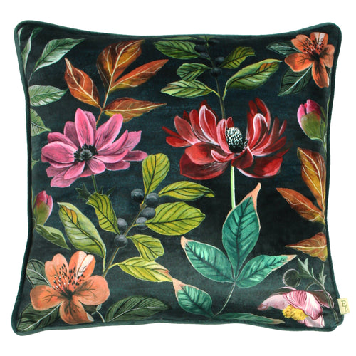 Floral Grey Cushions - Midnight Garden Floral Cushion Cover Grey Evans Lichfield