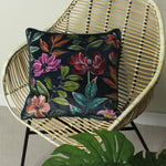 Evans Lichfield Midnight Garden Floral Cushion Cover in Grey