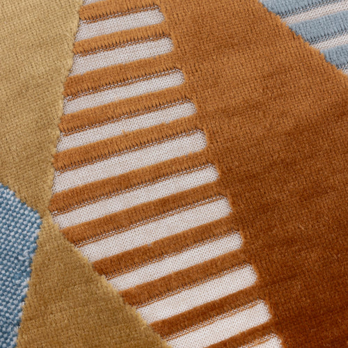 Metro Harlequin Velvet Cushion Ginger