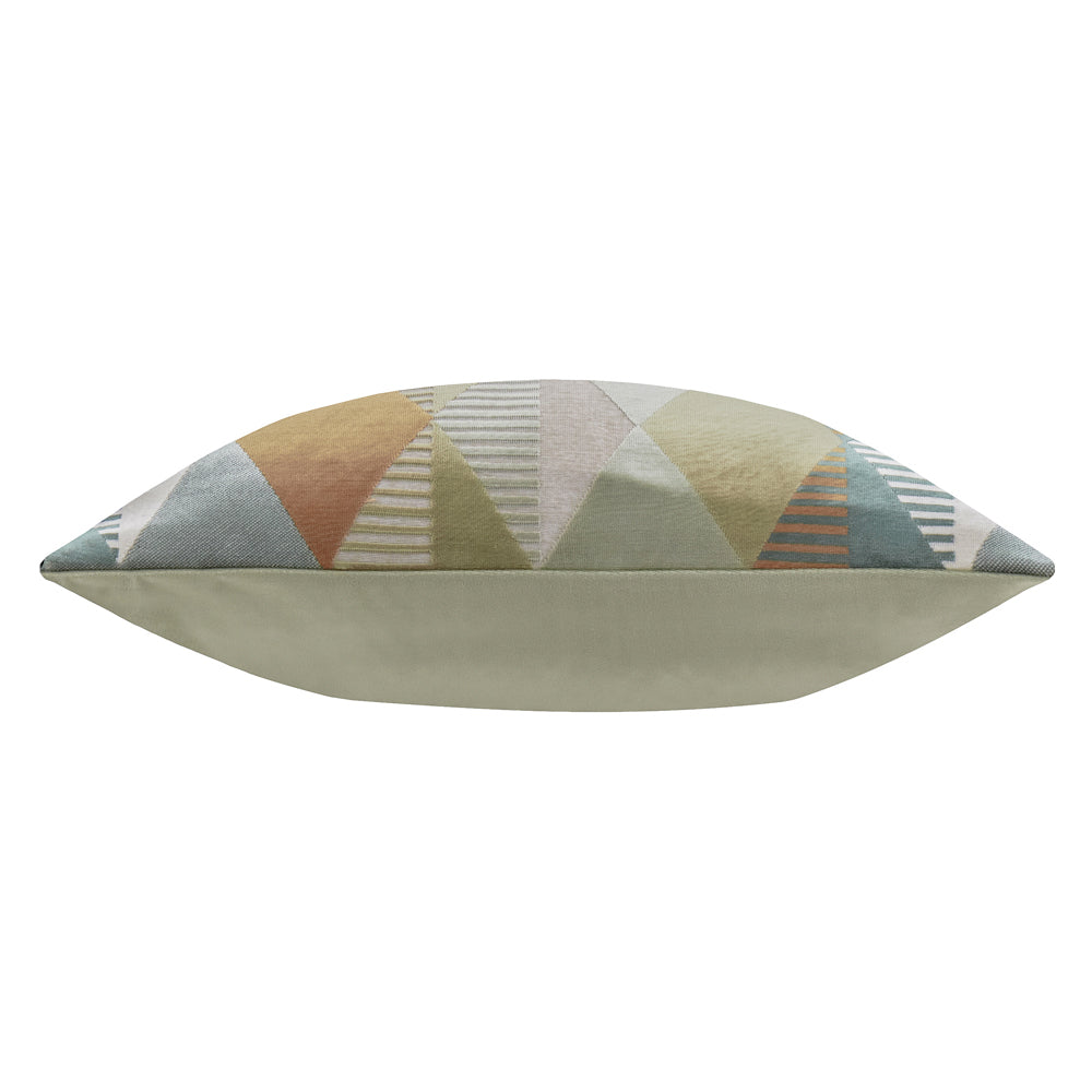Metro Harlequin Velvet Cushion Green
