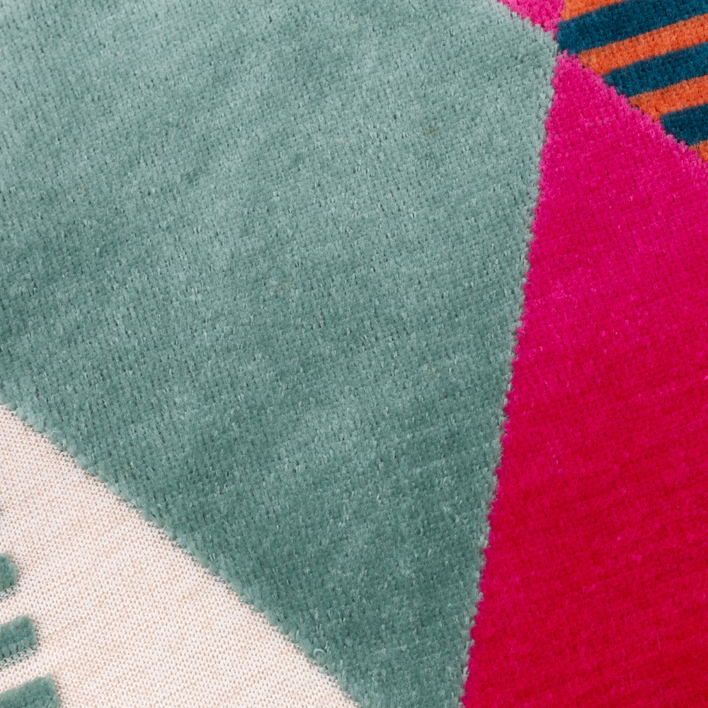 Metro Harlequin Velvet Cushion Multicolour