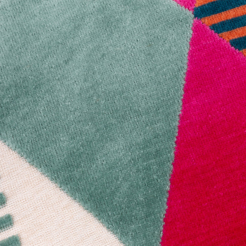 Metro Harlequin Velvet Cushion Multicolour