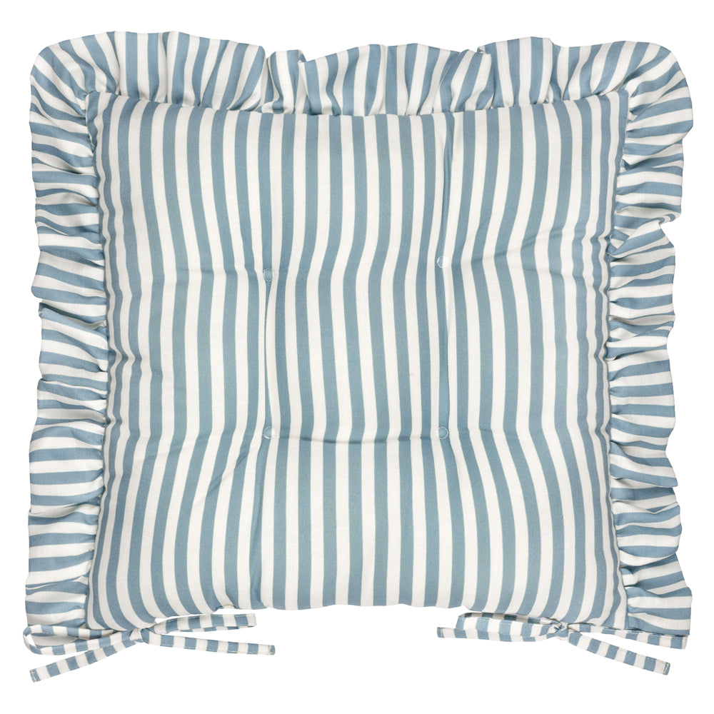 Millie Ruffle 2 Pack Indoor/Outdoor Seat Pads Blue
