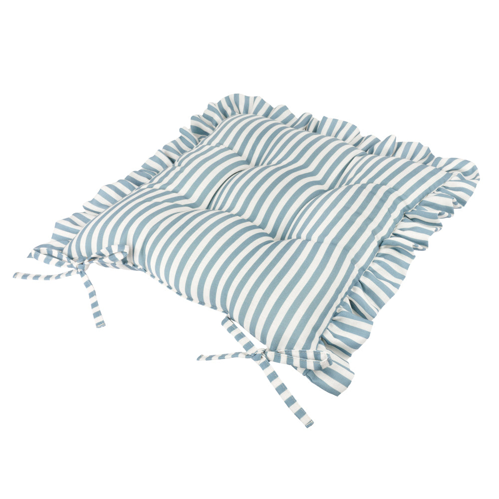 Millie Ruffle 2 Pack Indoor/Outdoor Seat Pads Blue