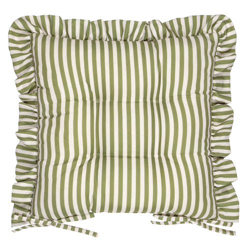 Millie Ruffle 2 Pack Indoor/Outdoor Seat Pads Green