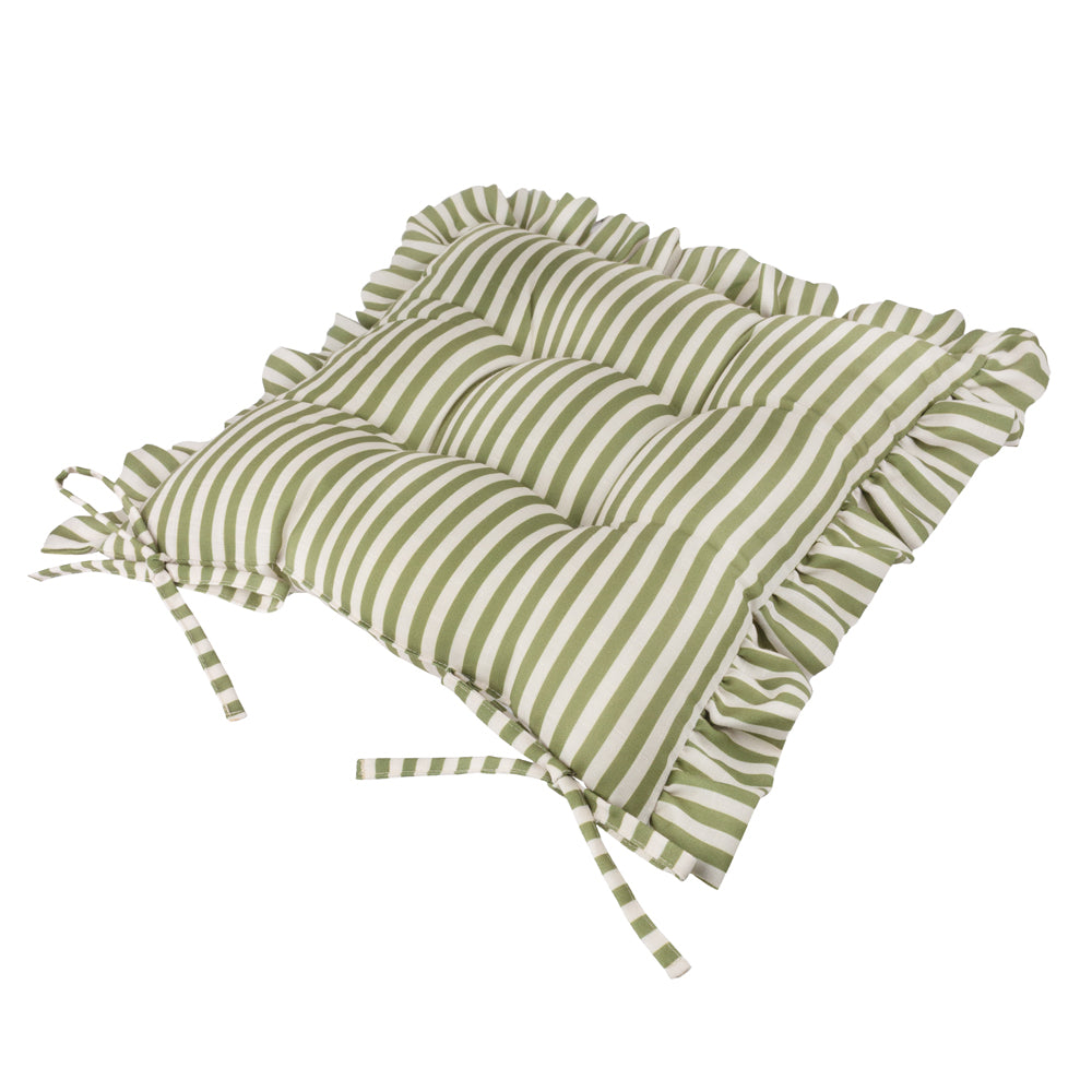 Millie Ruffle 2 Pack Indoor/Outdoor Seat Pads Green