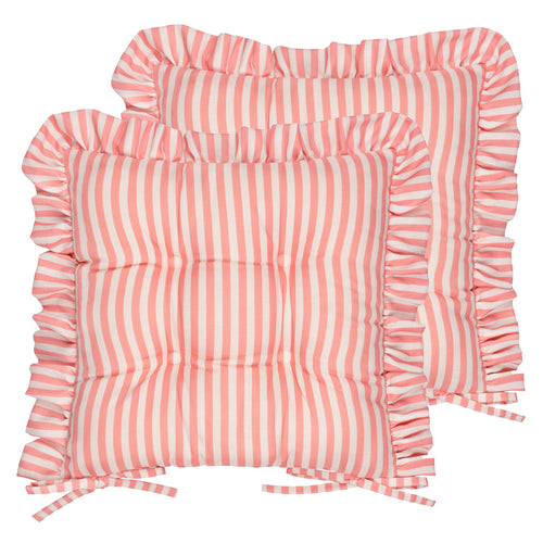 Millie Ruffle 2 Pack Indoor/Outdoor Seat Pads Pink