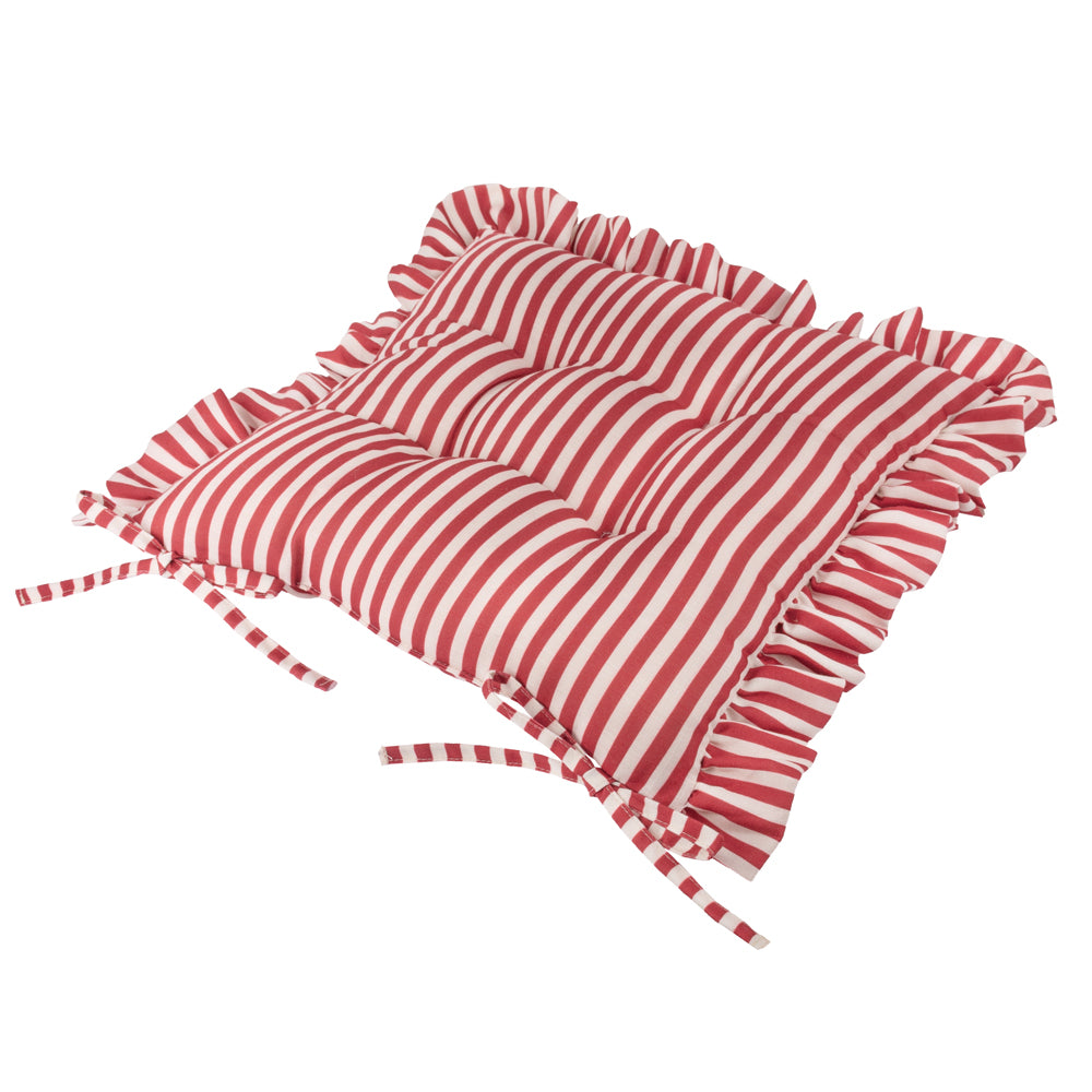 Millie Ruffle 2 Pack Indoor/Outdoor Seat Pads Red