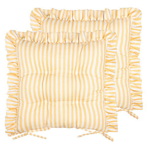 Millie Ruffle 2 Pack Indoor/Outdoor Seat Pads Yellow