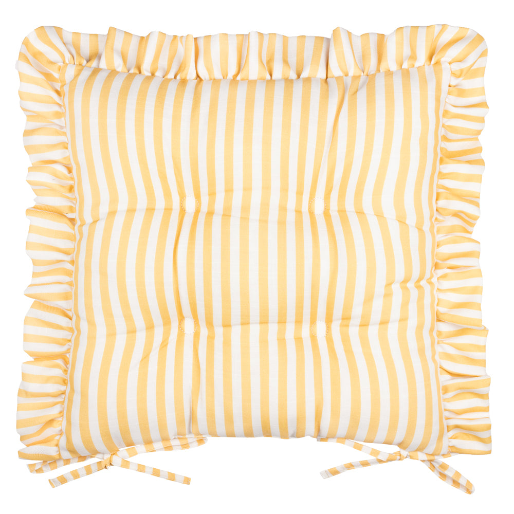 Millie Ruffle 2 Pack Indoor/Outdoor Seat Pads Yellow