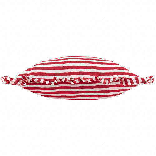 Striped Red Cushions - Millie Ruffle Striped Outdoor Cushion Cover Candy Red Wylder Nature