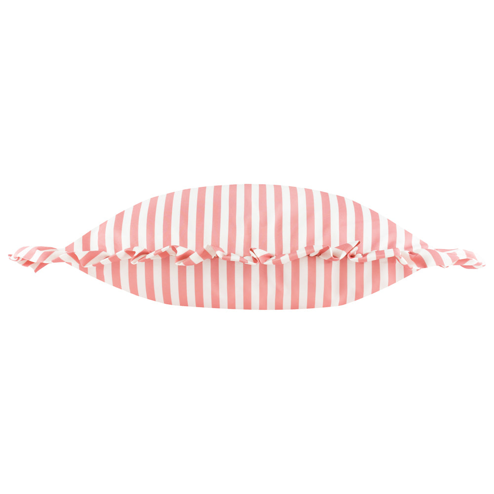 Millie Ruffle Striped Outdoor Cushion Pink