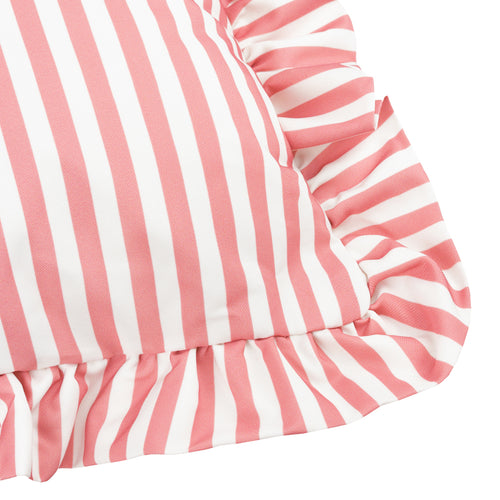 Millie Ruffle Striped Outdoor Cushion Pink