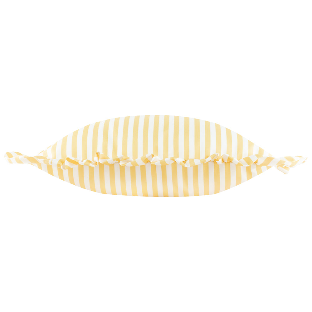 Millie Ruffle Striped Outdoor Cushion Yellow