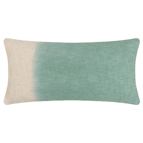 Abstract Green Cushions - Mizu Rectangular Dip Dye Cushion Cover Eucalyptus furn.