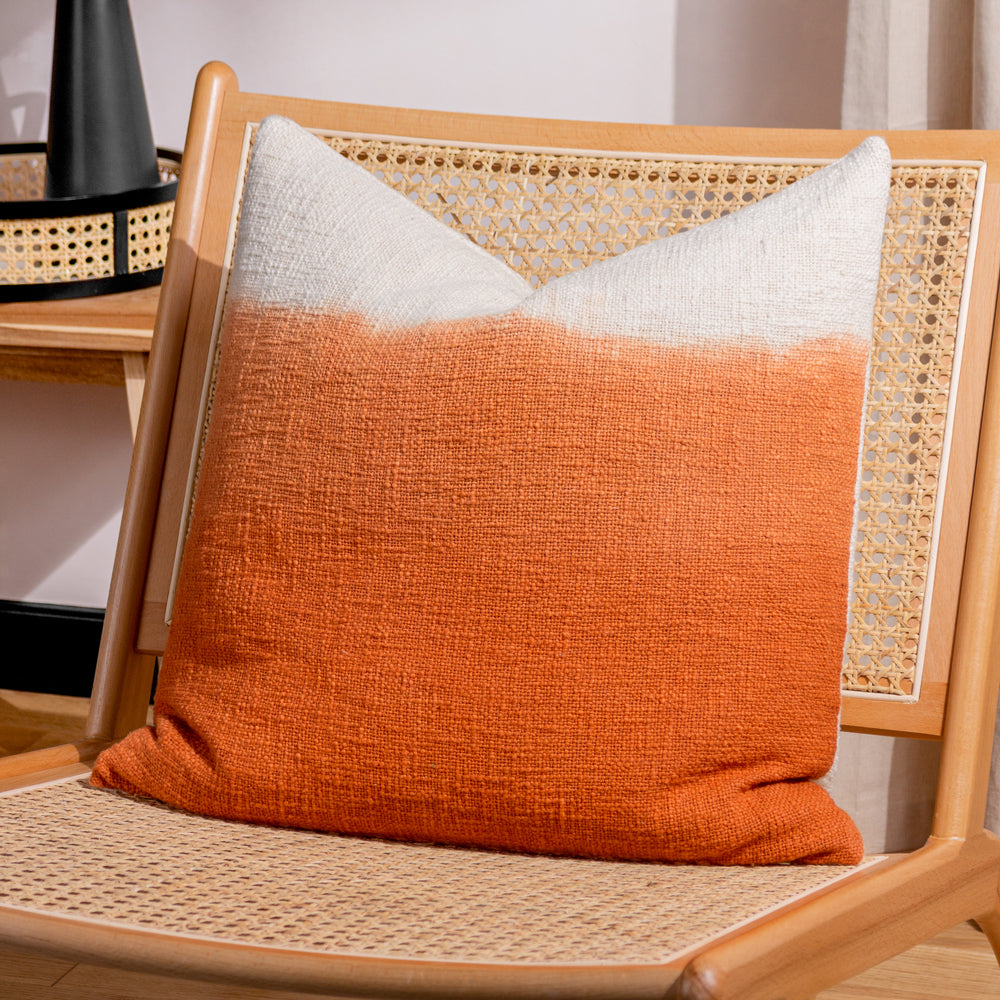 Mizu Orange Dip Dye Cushion Cover Amber Cushions furn. furn