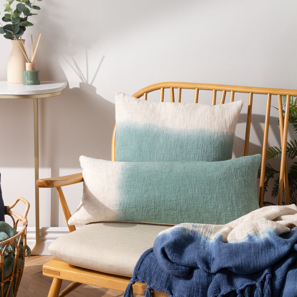 Mizu Dip Dye Cushion Eucalyptus