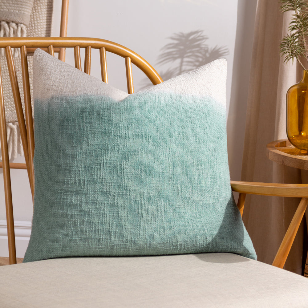Abstract Green Cushions - Mizu Dip Dye Cushion Cover Eucalyptus furn.